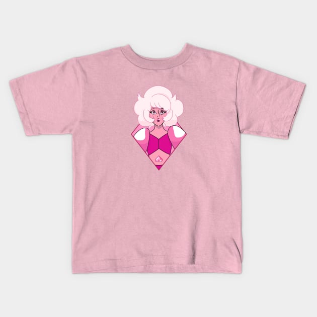 Pink Diamond Kids T-Shirt by necromancress